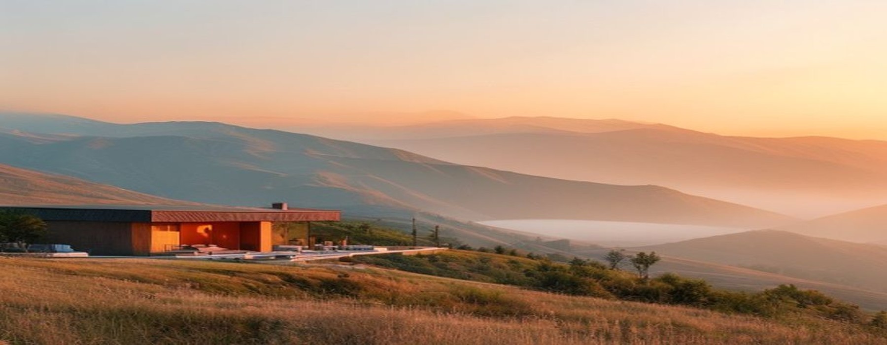 Панорама Кавказского хребта на рассвете